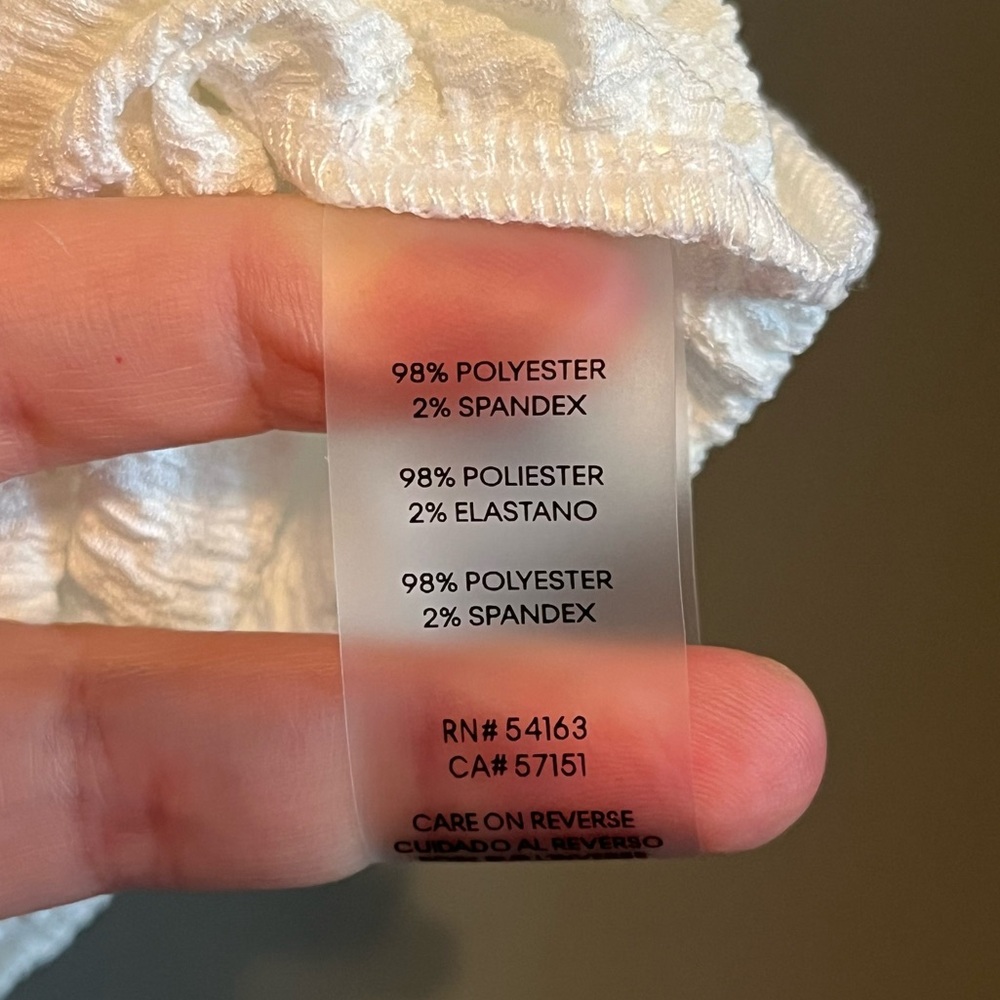 NWT Calvin Klein Sz XL White Suit Sleeveless Mock-neck Textured Blouse Top R $59 - Picture 6 of 10